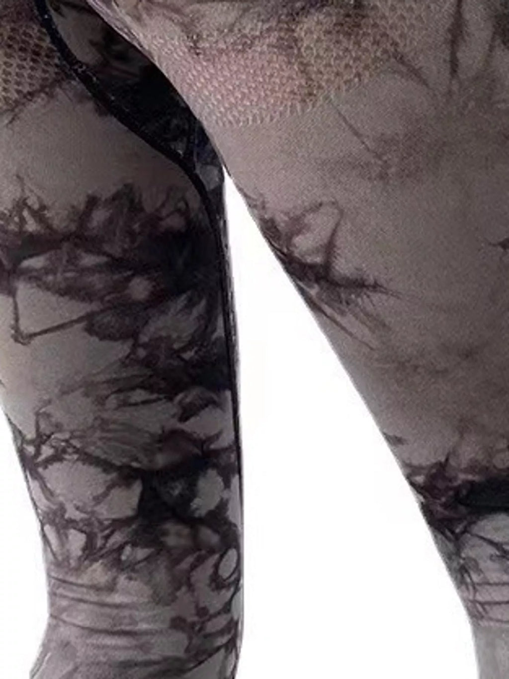Rowan Tie-Dye Seamless Active Leggings in Gray, close-up detail