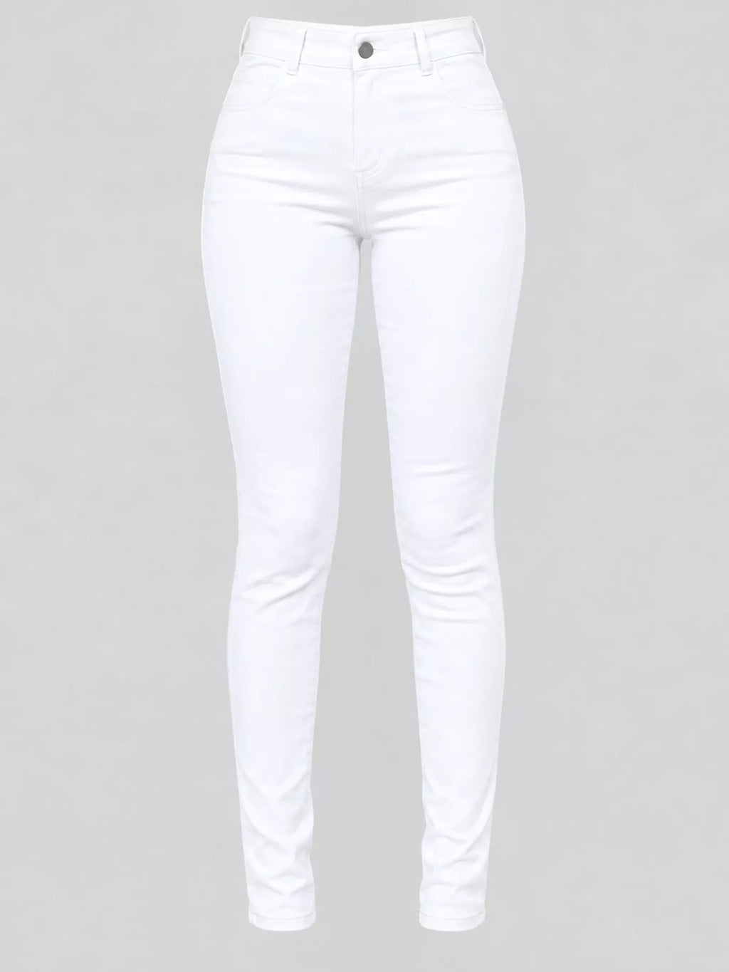 Yvette High-Waisted Skinny Jeans in White, on model